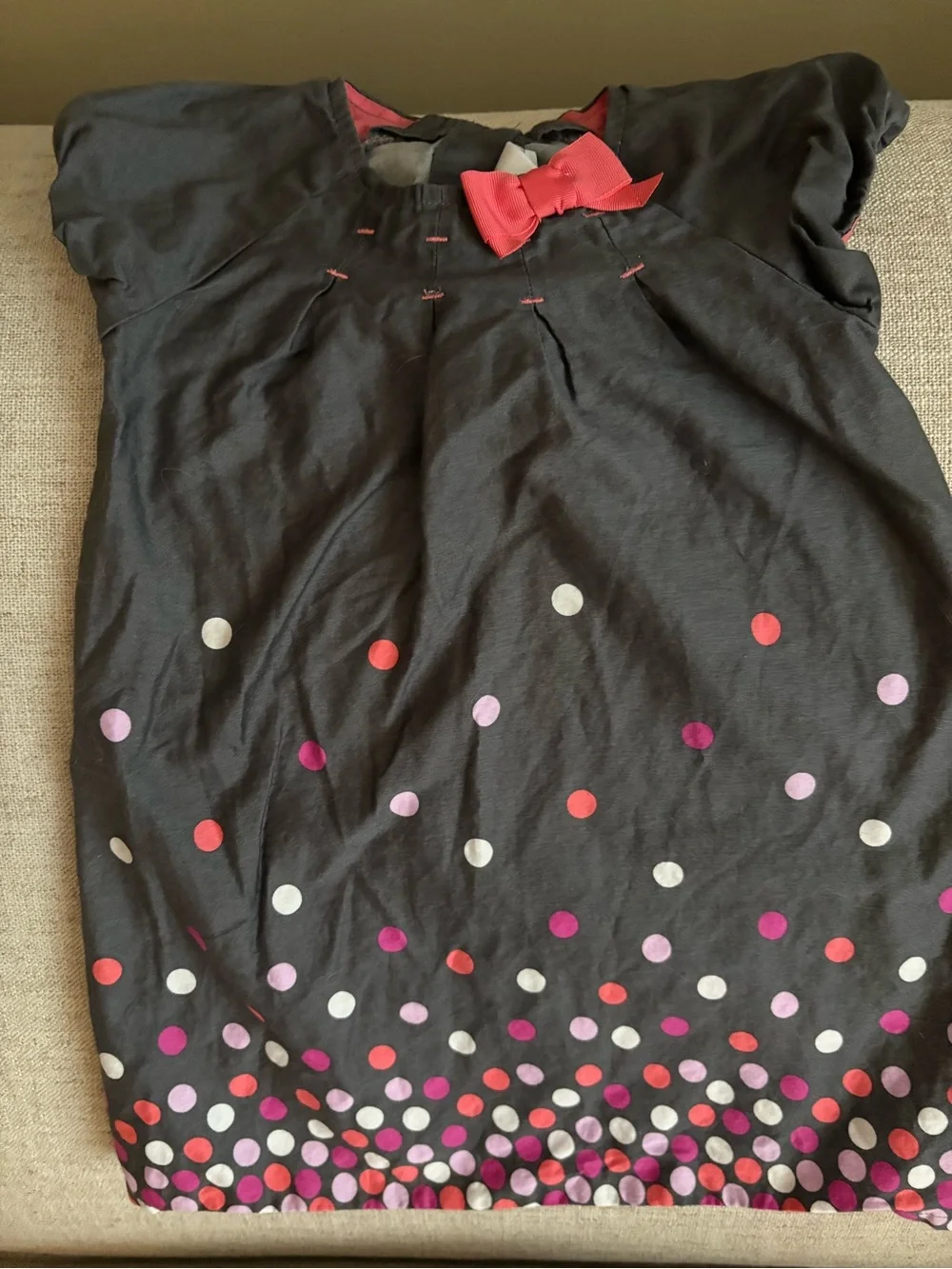 Gymboree 2- 2T Dresses Dark Grey Pink Polka Dot & White Floral Sundress